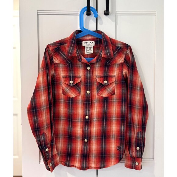 Ariat R.E.A.L. Kids Size Small 8 Citrus Grove Snap Closure Girls Shirt Western - Picture 1 of 5